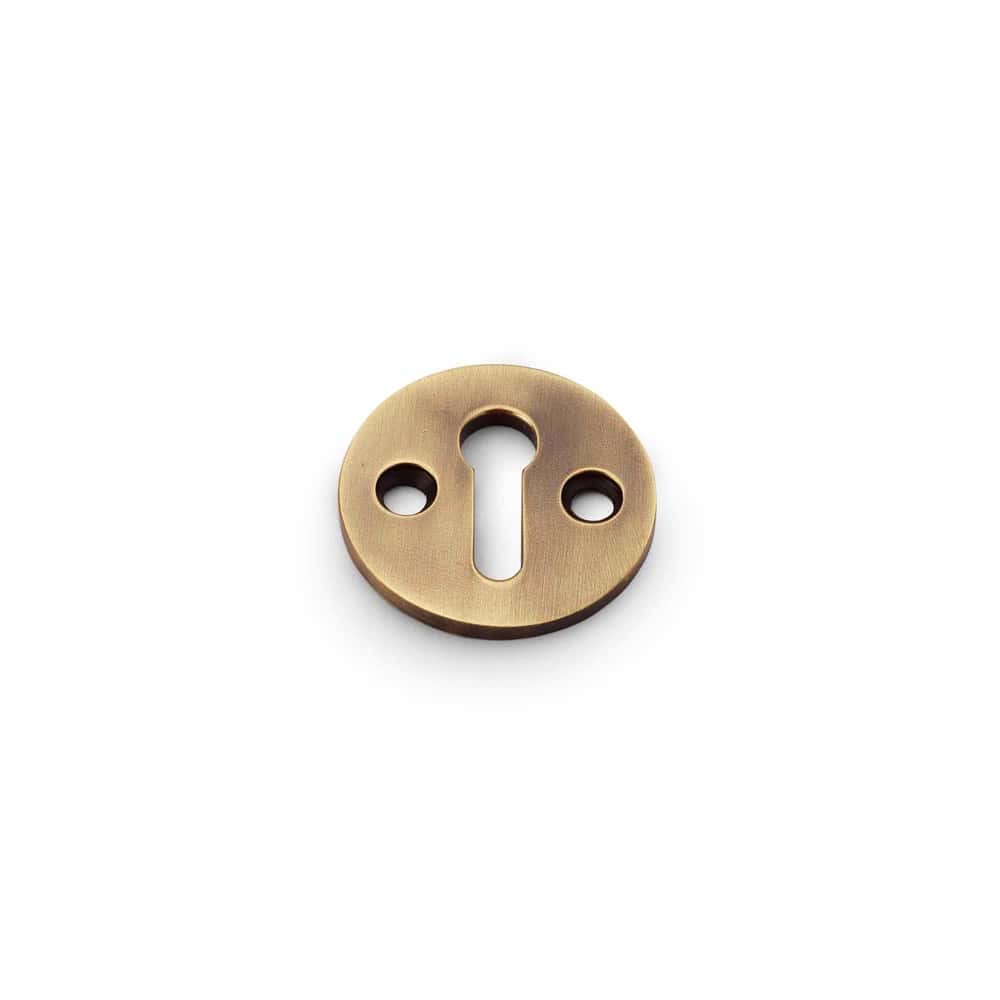 Solid Brass Round Escutcheon - Antique Brass