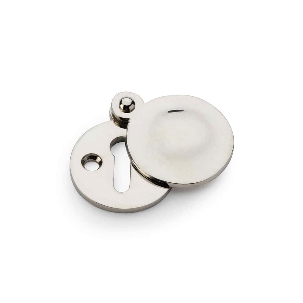 Solid Brass Round Escutcheon With Cover - Polished Nickel