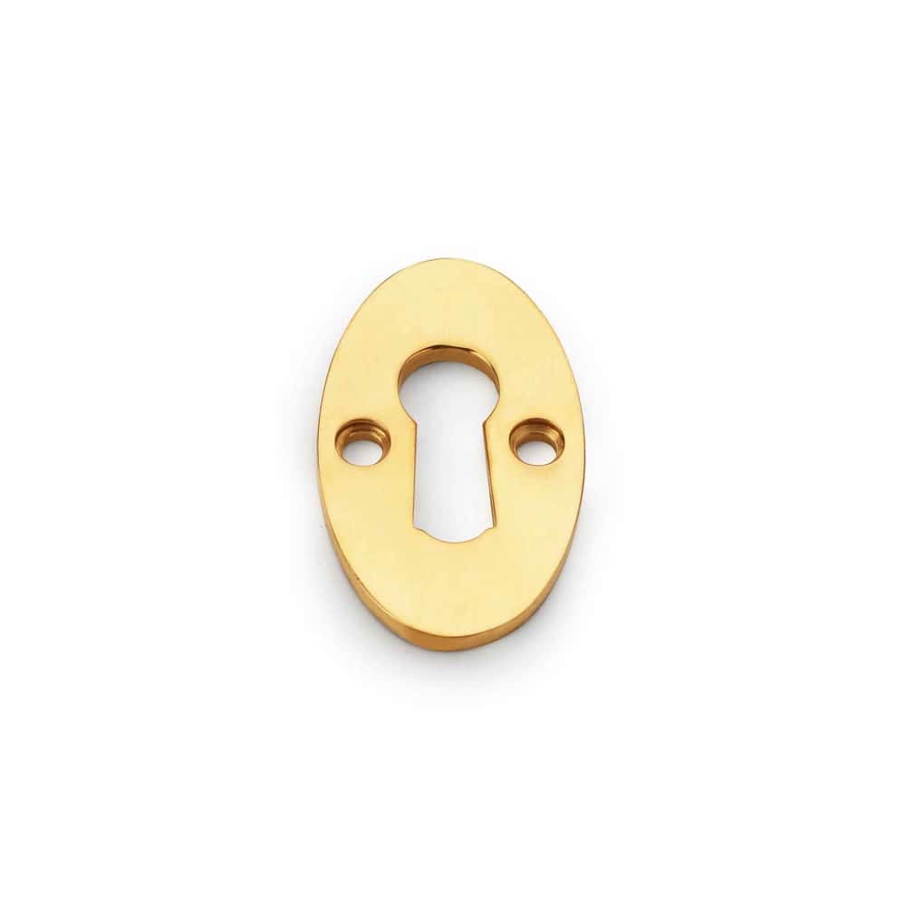 Solid Brass Oval Escutcheon - Polished Brass