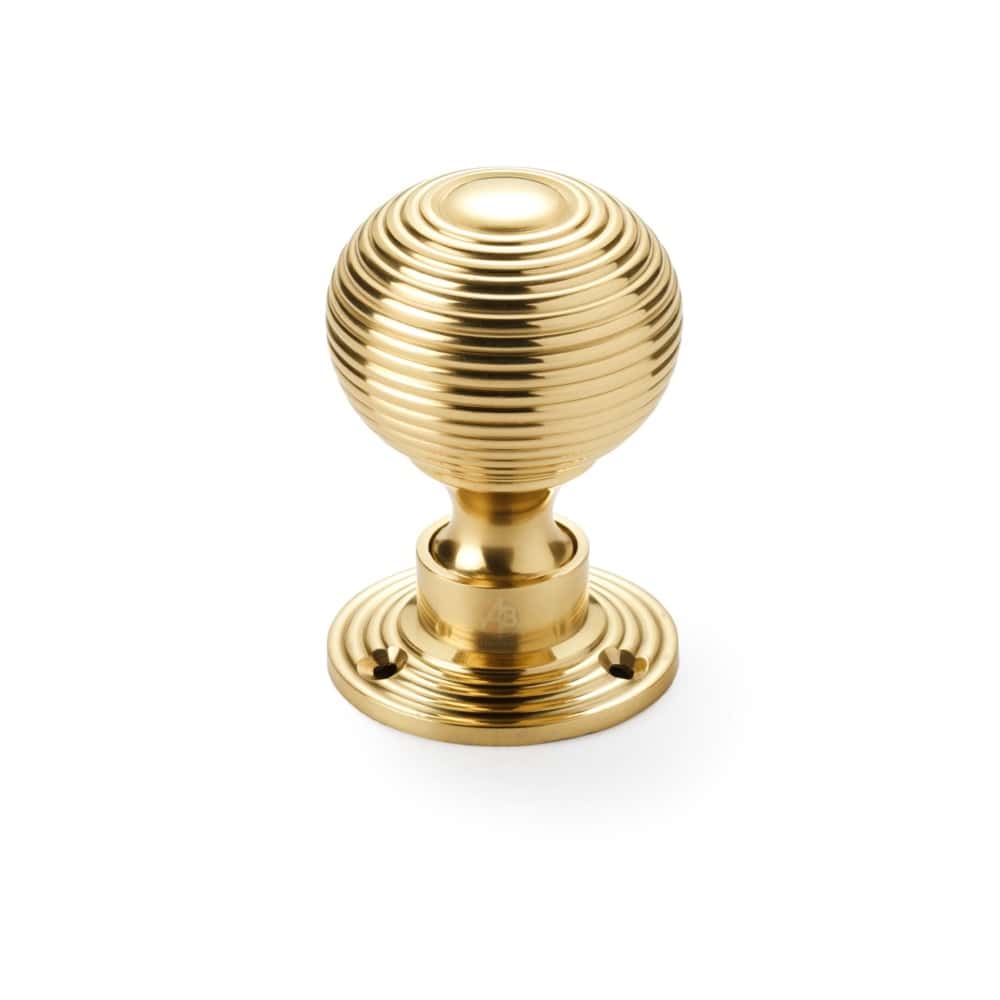 Polished Brass Beehive Door Knobs