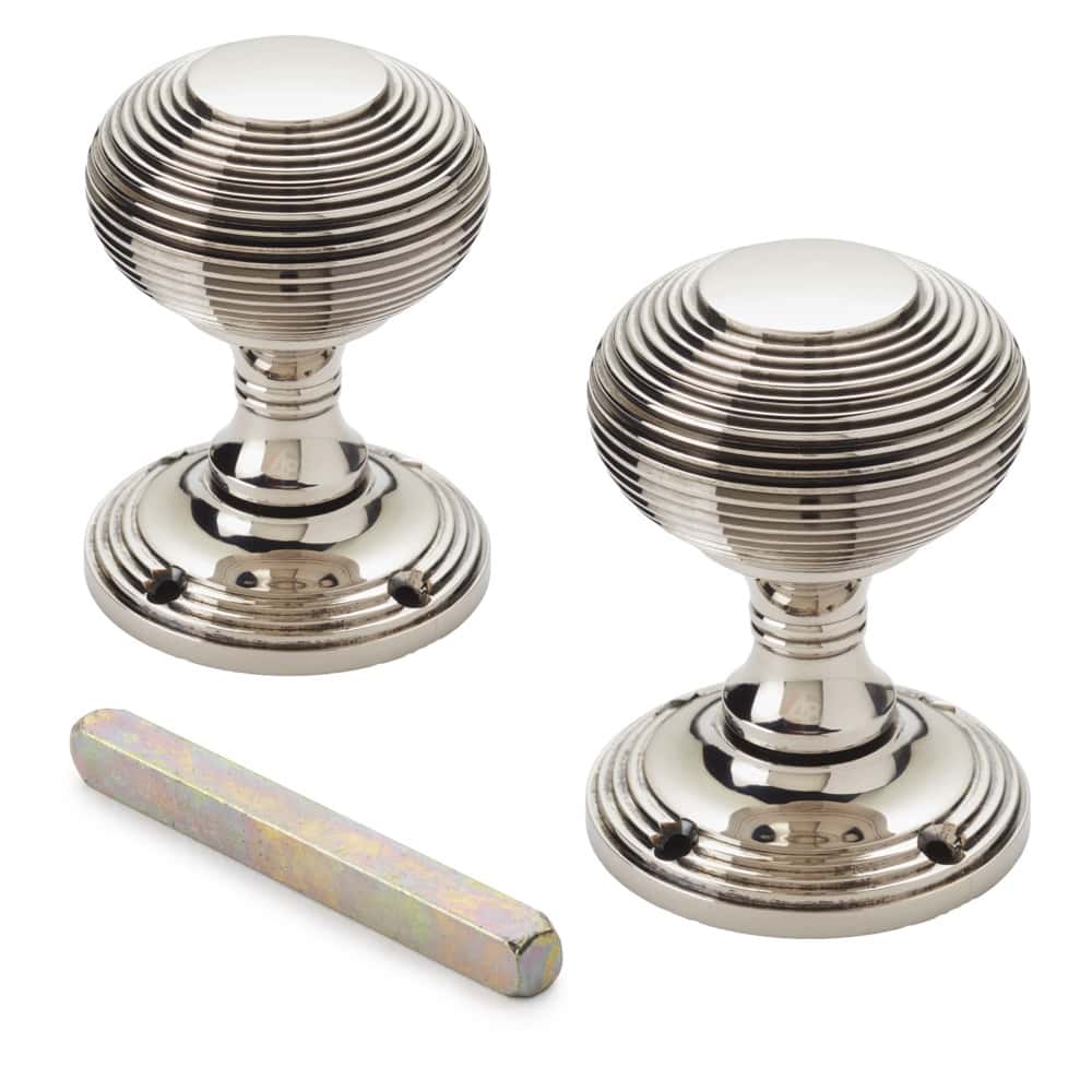 Aged Nickel Beehive Mortice Door Knobs