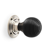 Thumbnail for Ebonised & Polished Nickel Beehive Door Knobs