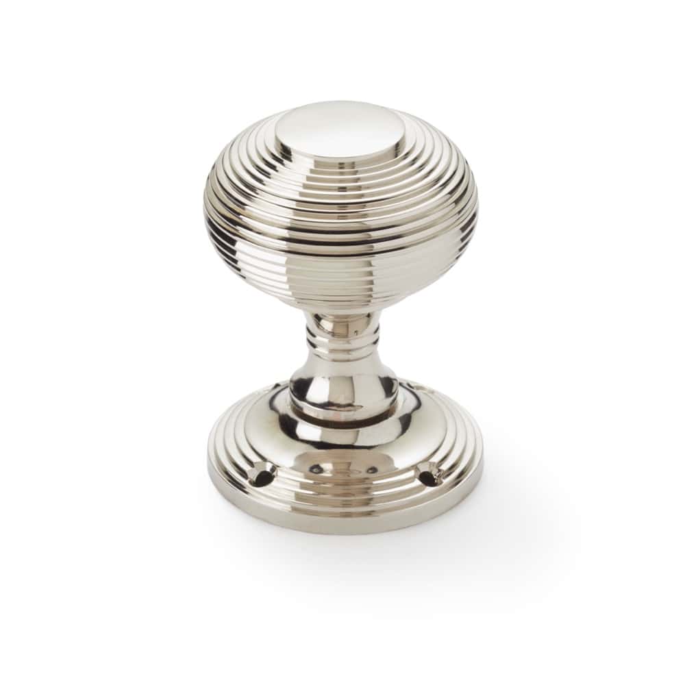 Polished Nickel Beehive Mortice Door Knobs