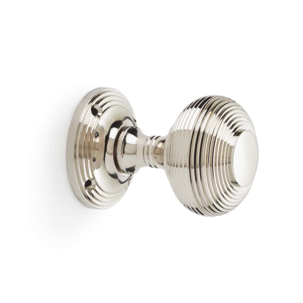 Polished Nickel Beehive Mortice Door Knobs