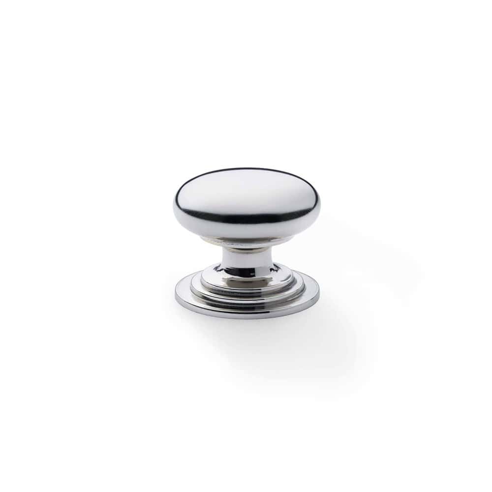 Polished Nickel Cupboard Knob On Rose