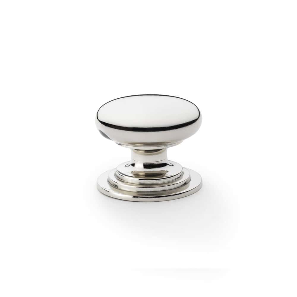 Polished Nickel Cupboard Knob On Rose