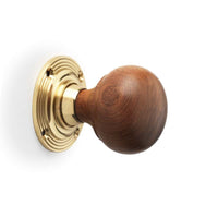 Thumbnail for Rosewood & Polished Brass Bun Door Knobs