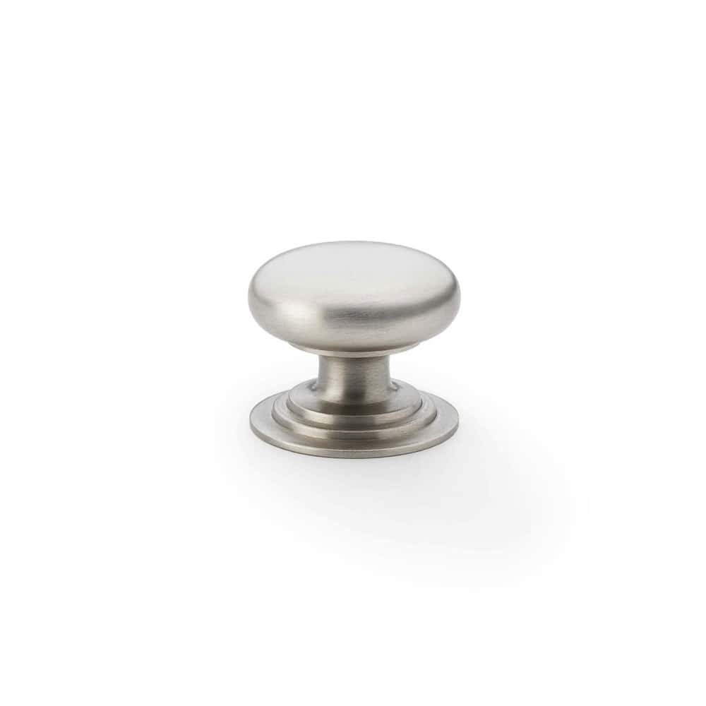 Satin Nickel Cupboard Knob On Rose