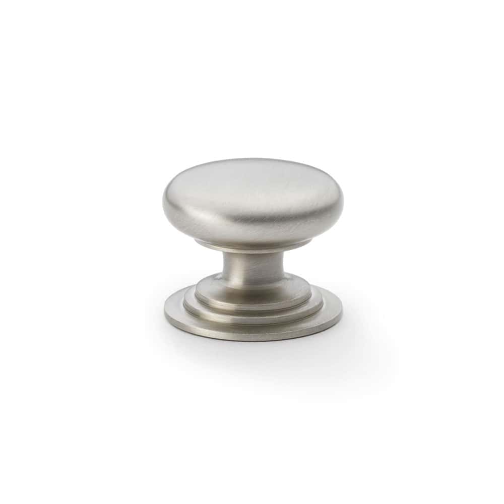 Satin Nickel Cupboard Knob On Rose