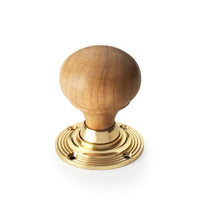 Thumbnail for Teak & Polished Brass Bun Door Knobs